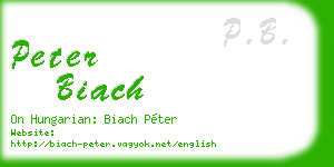 peter biach business card